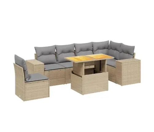 7-Osaline Aiadiivani Komplekt Patjadega, Beež, Polürotang