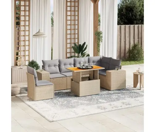 7-Osaline Aiadiivani Komplekt Patjadega, Beež, Polürotang