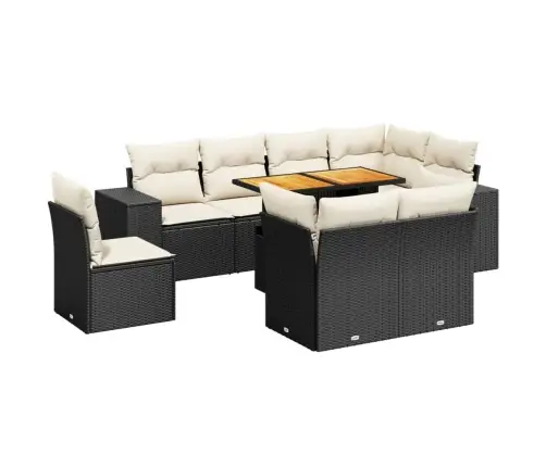 9-Osaline Aiadiivani Komplekt Patjadega, Must, Polürotang