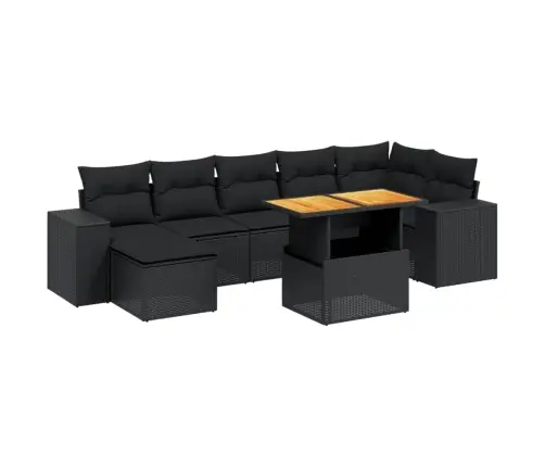 8-Osaline Aiadiivani Komplekt Patjadega, Must, Polürotang