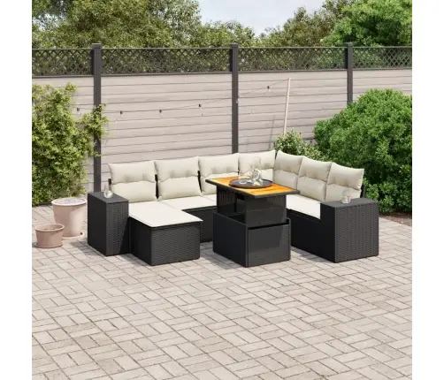 8-Daļīgs Dārza Dīvāna Komplekts, Matrači, Melna Pe Rotangpalma Vidaxl