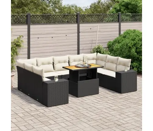 10-Osaline Aiadiivani Komplekt Patjadega, Must, Polürotang