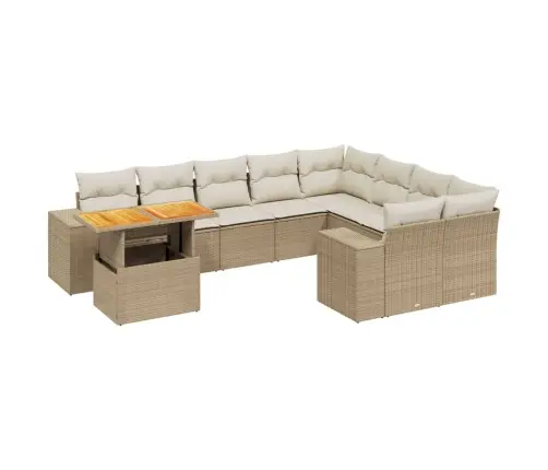 10-Osaline Aiadiivani Komplekt Patjadega, Beež, Polürotang