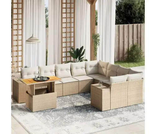 10-Osaline Aiadiivani Komplekt Patjadega, Beež, Polürotang