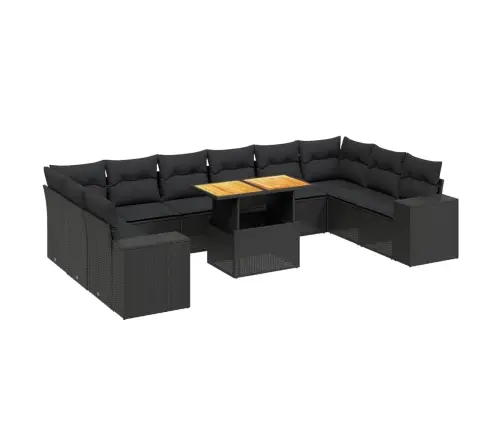 11-Osaline Aiadiivani Komplekt Patjadega, Must, Polürotang