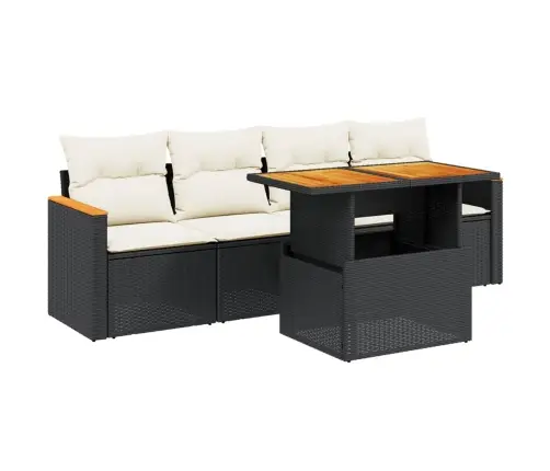 5-Daļīgs Dārza Dīvāna Komplekts Ar Matračiem, Pe Rotangpalma Vidaxl