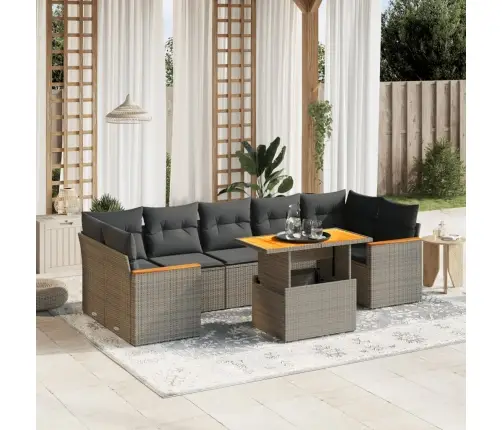 8-Osaline Aiadiivani Komplekt Patjadega, Hall, Polürotang