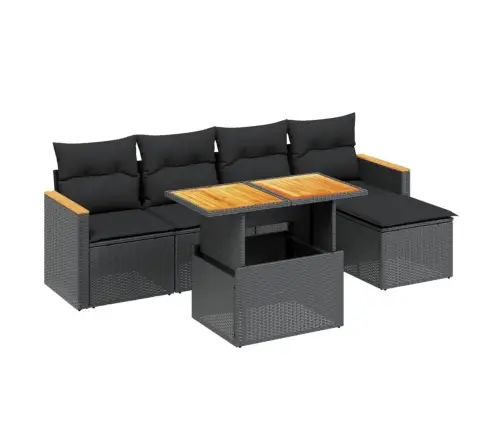 6-Osaline Aiadiivani Komplekt Patjadega, Must, Polürotang