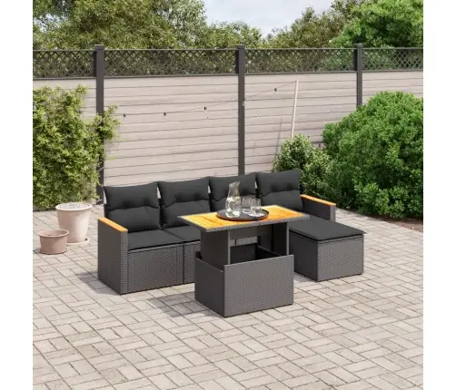 6-Osaline Aiadiivani Komplekt Patjadega, Must, Polürotang