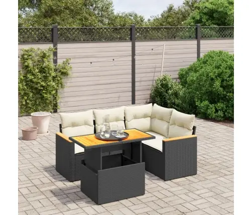 5-Osaline Aiadiivanikomplekt Patjadega, Must, Polürotang