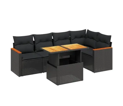 6-Osaline Aiadiivani Komplekt Patjadega, Must, Polürotang