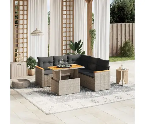 6-Osaline Aiadiivani Komplekt Patjadega, Hall, Polürotang