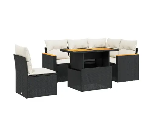 6-Osaline Aiadiivani Komplekt Patjadega, Must, Polürotang