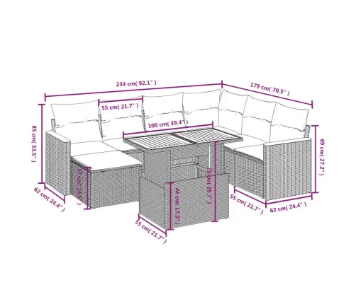 8-Daļīgs Dārza Dīvāna Komplekts, Matrači, Bēša Pe Rotangpalma Vidaxl