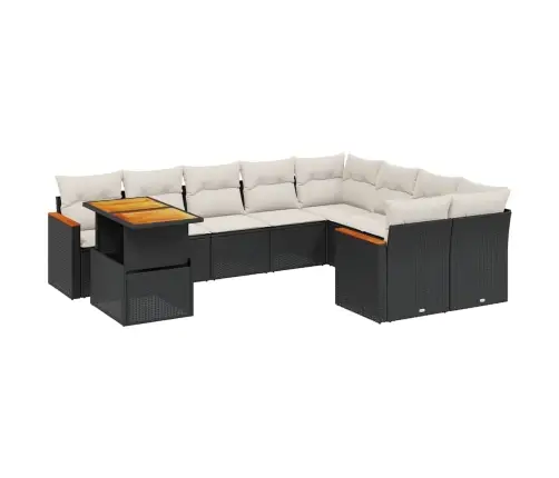 10-Osaline Aiadiivani Komplekt Patjadega, Must, Polürotang