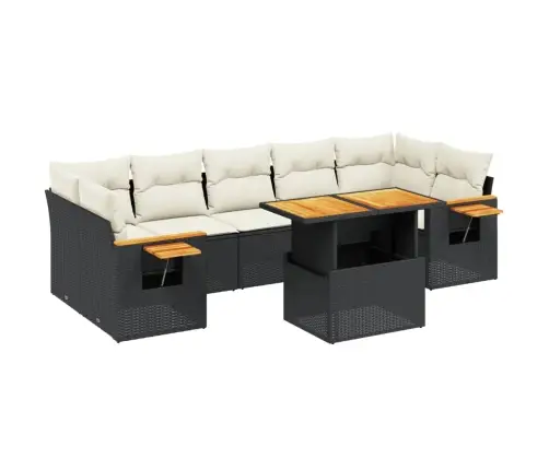 8-Osaline Aiadiivani Komplekt Patjadega, Must, Polürotang