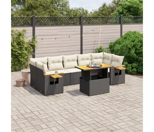 8-Osaline Aiadiivani Komplekt Patjadega, Must, Polürotang