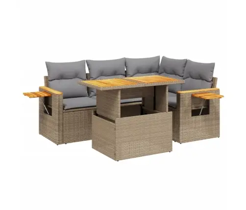 5-Osaline Aiadiivani Komplekt Patjadega, Beež, Polürotang