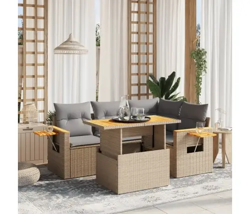 5-Osaline Aiadiivani Komplekt Patjadega, Beež, Polürotang