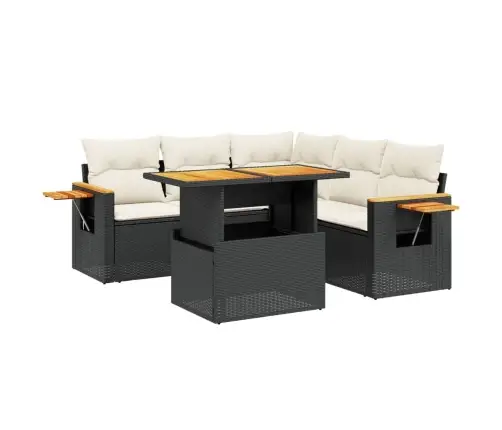 6-Osaline Aiadiivani Komplekt Patjadega, Must, Polürotang