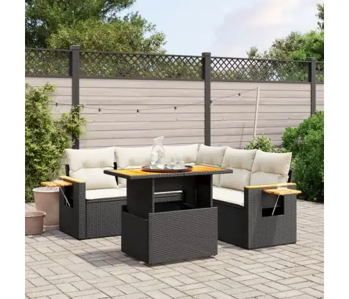 6-Osaline Aiadiivani Komplekt Patjadega, Must, Polürotang