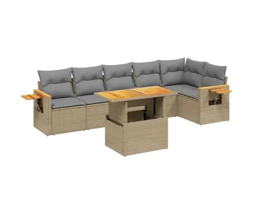 7-Osaline Aiadiivani Komplekt Patjadega, Beež, Polürotang