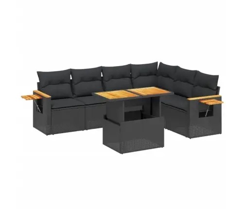 7-Osaline Aiadiivani Komplekt Patjadega, Must, Polürotang