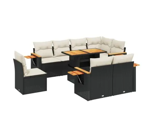 9-Osaline Aiadiivani Komplekt Patjadega, Must, Polürotang