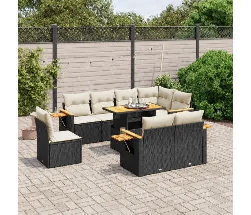 9-Osaline Aiadiivani Komplekt Patjadega, Must, Polürotang