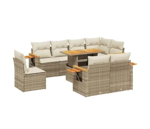 9-Osaline Aiadiivani Komplekt Patjadega, Beež, Polürotang