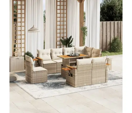 9-Osaline Aiadiivani Komplekt Patjadega, Beež, Polürotang