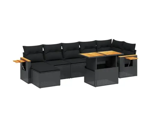 8-Osaline Aiadiivani Komplekt Patjadega, Must, Polürotang