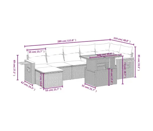 8-Osaline Aiadiivani Komplekt Patjadega, Must, Polürotang