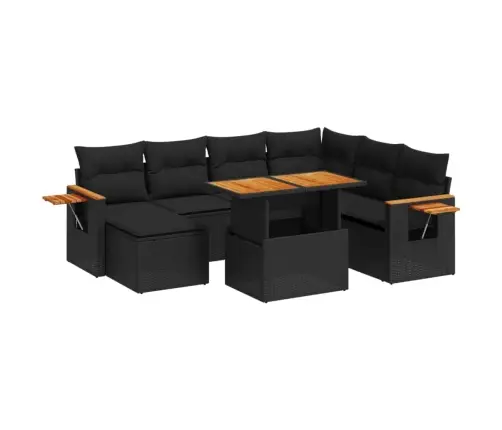 8-Osaline Aiadiivani Komplekt Patjadega, Must, Polürotang