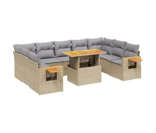 10-Osaline Aiadiivani Komplekt Patjadega, Beež, Polürotang