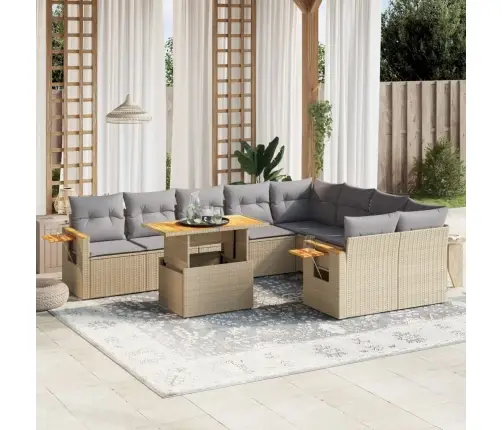 10-Osaline Aiadiivani Komplekt Patjadega, Beež, Polürotang