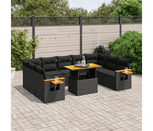 11-Osaline Aiadiivani Komplekt Patjadega, Must, Polürotang