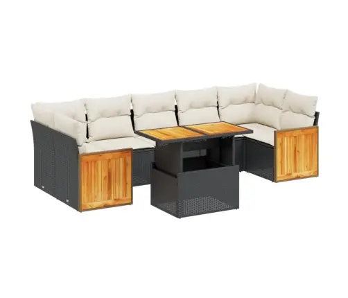 8-Osaline Aiadiivani Komplekt Patjadega, Must, Polürotang