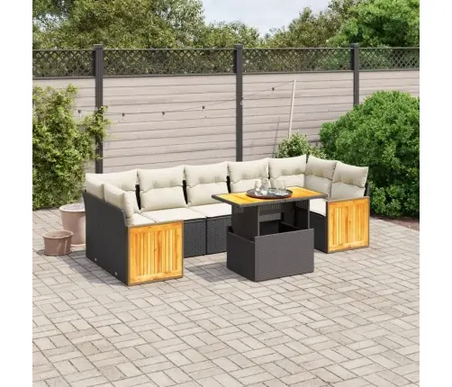 8-Osaline Aiadiivani Komplekt Patjadega, Must, Polürotang