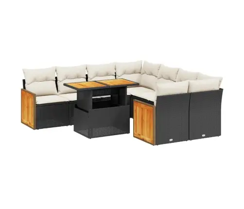 9-Osaline Aiadiivani Komplekt Patjadega, Must, Polürotang