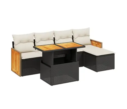 6-Osaline Aiadiivani Komplekt Patjadega, Must, Polürotang