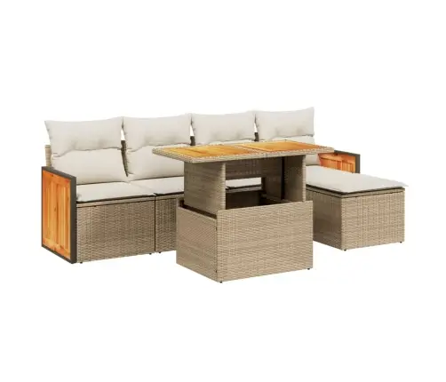 6-Osaline Aiadiivani Komplekt Patjadega, Beež, Polürotang