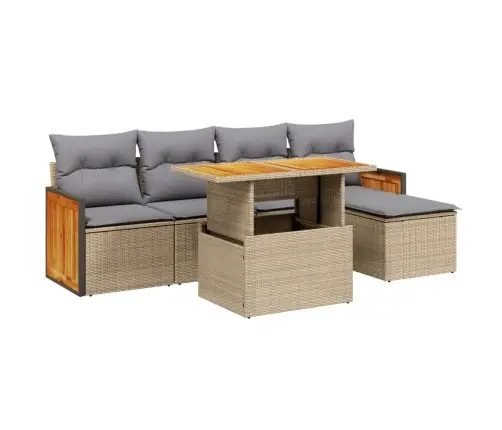 6-Osaline Aiadiivani Komplekt Patjadega, Beež, Polürotang