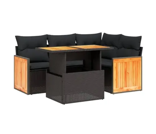 5-Osaline Aiadiivanikomplekt Patjadega, Must, Polürotang