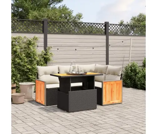 5-Osaline Aiadiivanikomplekt Patjadega, Must, Polürotang