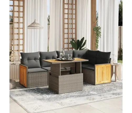 6-Osaline Aiadiivani Komplekt Patjadega, Beež, Polürotang