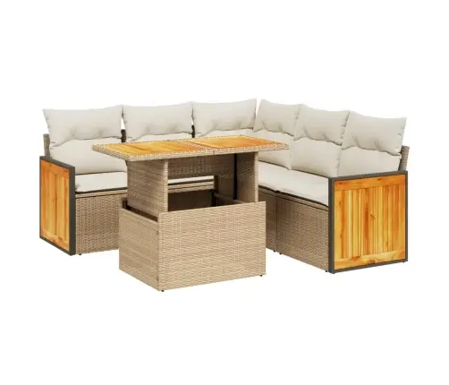 6-Osaline Aiadiivani Komplekt Patjadega, Beež, Polürotang