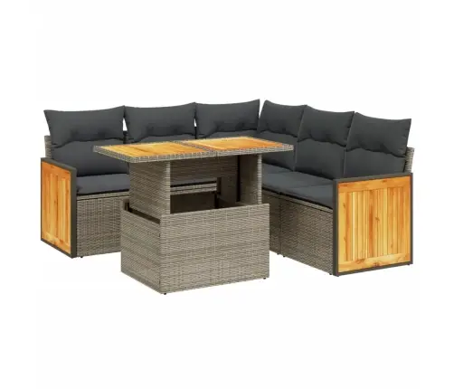 Sofos Komplektas Su Pagalvėlėmis, 6 Dalių, Smėlio, Poliratanas