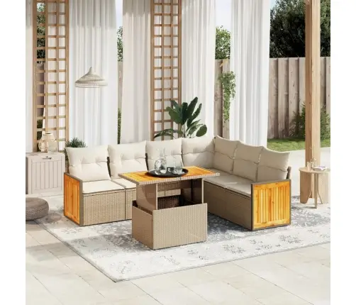 7-Osaline Aiadiivani Komplekt Patjadega, Beež, Polürotang