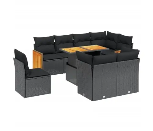 9-Osaline Aiadiivani Komplekt Patjadega, Must, Polürotang